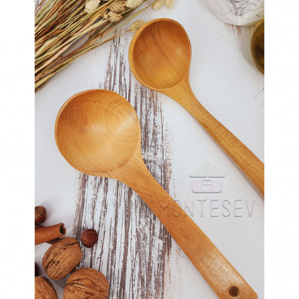 Ahşap Tahta Mutfak Kaşık Seti 2 Parça Kayın , Şimşir ve Bambu Ağacı - 2
