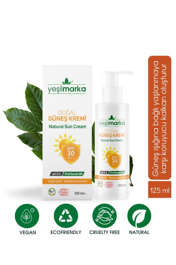 Yeşilmarka Doğal Güneş Kremi SPF30 125 ml