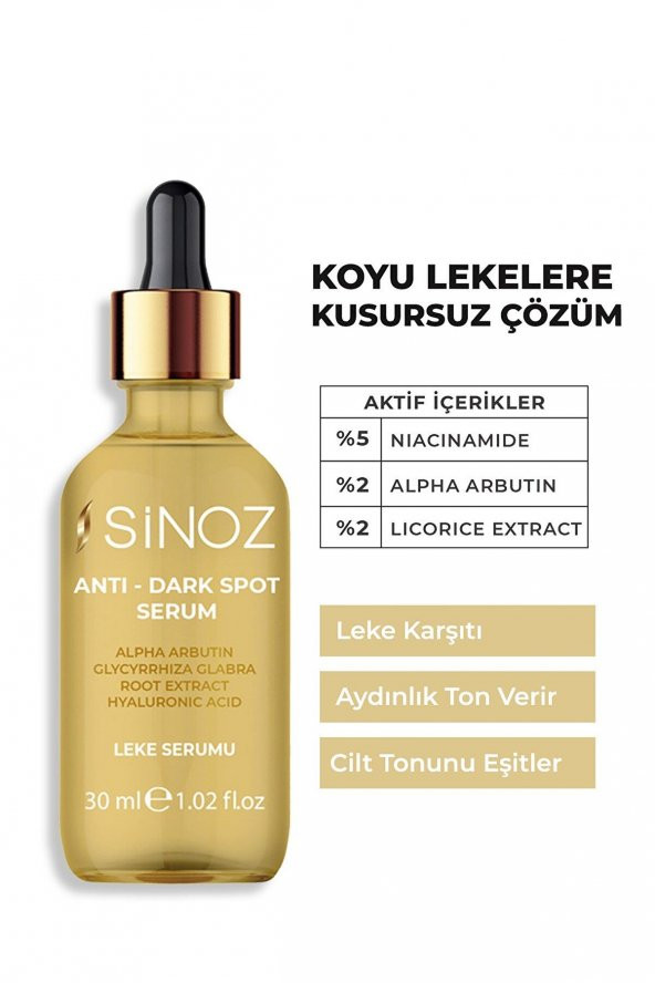 Sinoz Koyu Lekeler Ve Akne Cilt Bakım Serumu 30ml