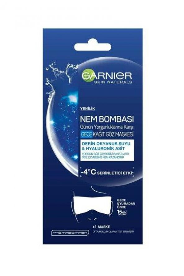 Garnier Skin Natural Nem Bombası Derin Okyanus Suyu & Hyaluronik Asit Göz Maskesi