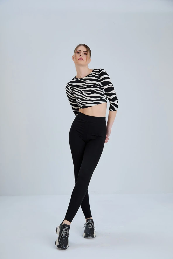 Siyah tayt, klasik toparlayıcı çelik örme kumaş