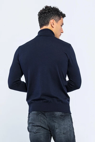 Erkek Regular Fit Uzun Kollu Boğazlı Kazak - 9