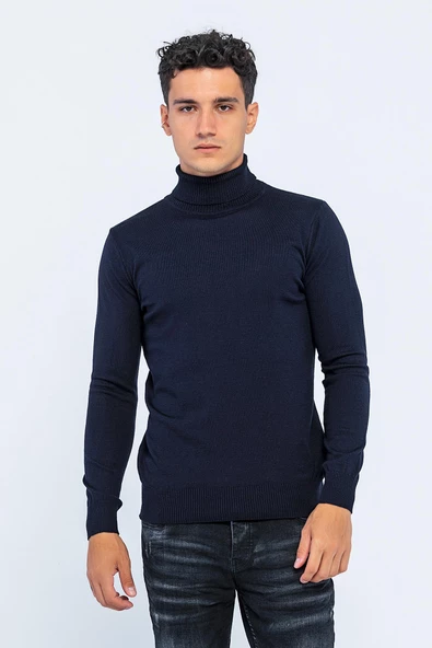 Erkek Regular Fit Uzun Kollu Boğazlı Kazak - 5