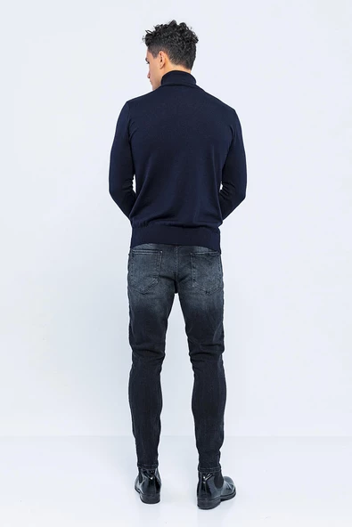 Erkek Regular Fit Uzun Kollu Boğazlı Kazak - 8