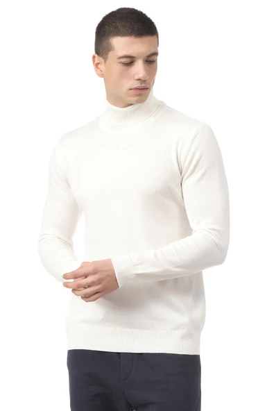 Erkek Regular Fit Uzun Kollu Boğazlı Kazak - 12