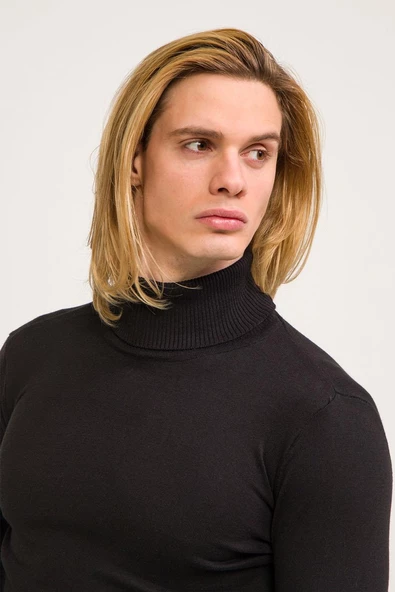 Erkek Regular Fit Uzun Kollu Boğazlı Kazak - 2