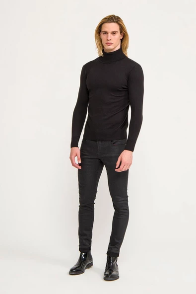 Erkek Regular Fit Uzun Kollu Boğazlı Kazak - 4