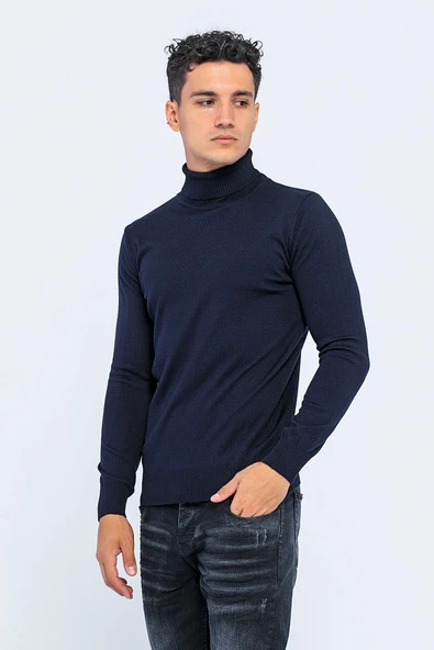 Erkek Regular Fit Uzun Kollu Boğazlı Kazak - 7