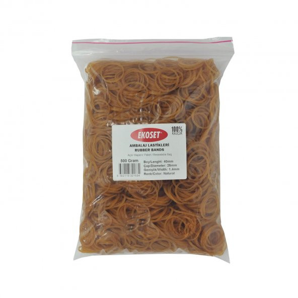 Ekoset Kauçuk Paket Ambalaj Para Lastiği 40lık 500 Gram 40mm - Resim 6