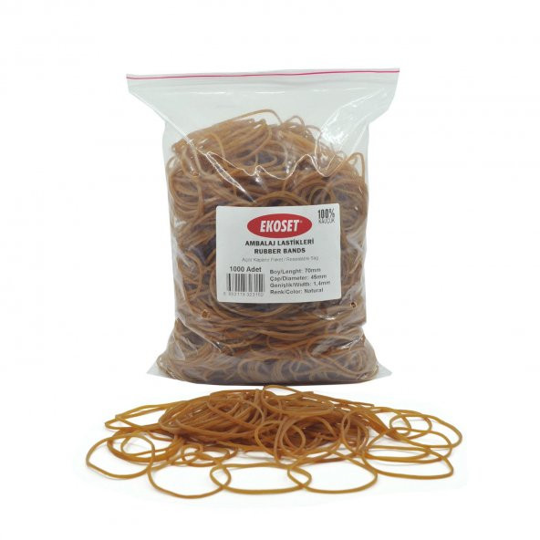 Ekoset Kauçuk Paket Ambalaj Para Lastiği 70lik 1000 Adet 70mm