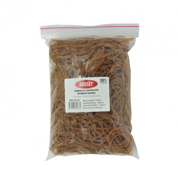 Ekoset Kauçuk Paket Ambalaj Para Lastiği 70lik 500 Gram 70mm - Resim 6