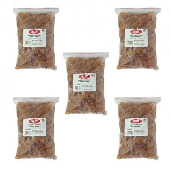 Ekoset 130x10mm Geniş Kauçuk Paket Ambalaj Lastiği 500 Adet