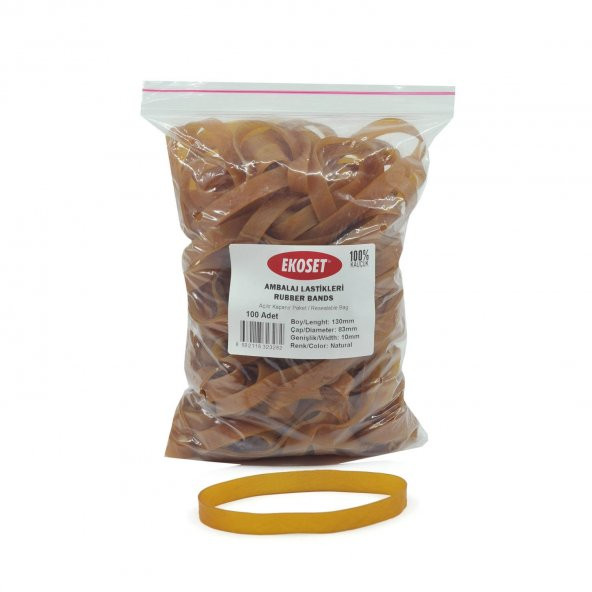 Ekoset 130x10mm Geniş Kauçuk Paket Ambalaj Lastiği 500 Adet - Resim 2