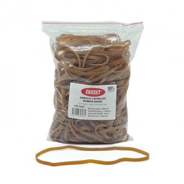 Ekoset 220x5mm Geniş Kauçuk Paket Ambalaj Kasa Lastiği 1.000 Adet - 6