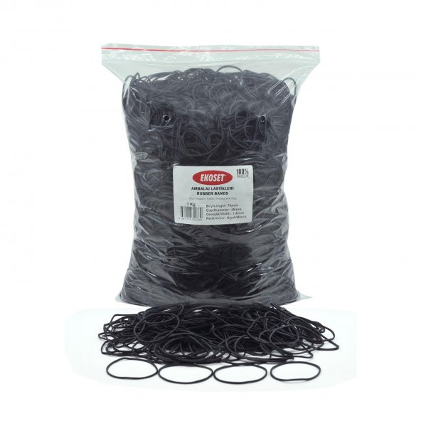 Ekoset 70mm Siyah Renkli Kauçuk Paket Ambalaj Lastiği 12Kg Koli - Resim 2