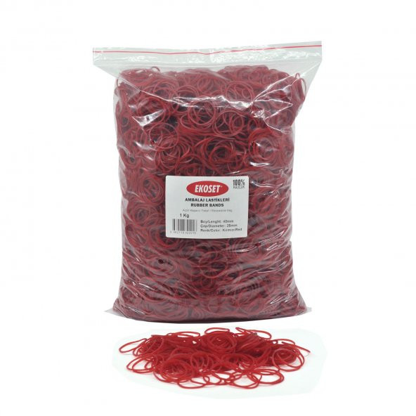 Ekoset 40mm Kırmızı Renkli Kauçuk Paket Ambalaj Lastiği 12Kg Koli - 5