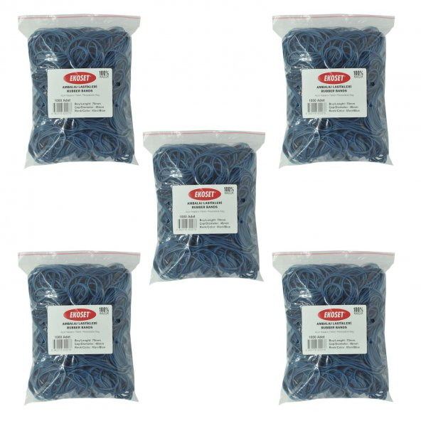 Ekoset Mavi Paket Ambalaj Para Lastiği 70mm 5.000 Adet