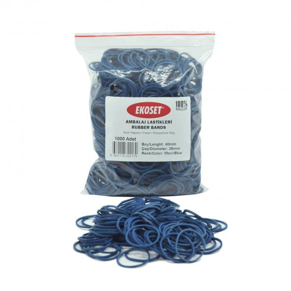 Ekoset Mavi Paket Ambalaj Para Lastiği 40mm 10.000 Adet - 7