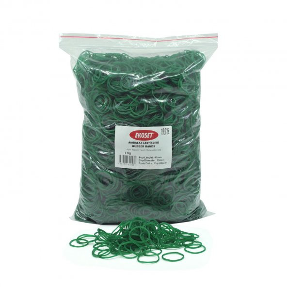 Ekoset 40mm Yeşil Renkli Kauçuk Paket Ambalaj Lastiği 12Kg Koli - Resim 2