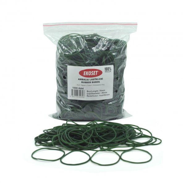 Ekoset Yeşil Paket Ambalaj Para Lastiği 70mm 10.000 Adet - Resim 6