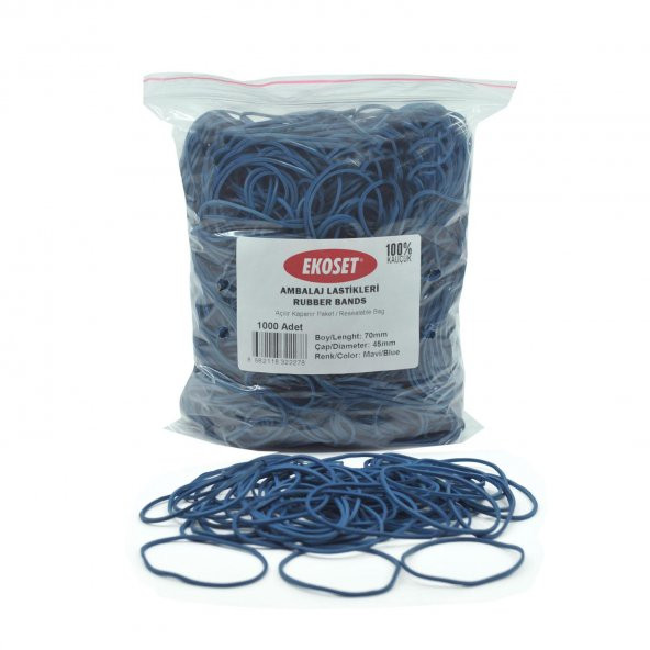 Ekoset Mavi Paket Ambalaj Para Lastiği 70mm 10.000 Adet - 7