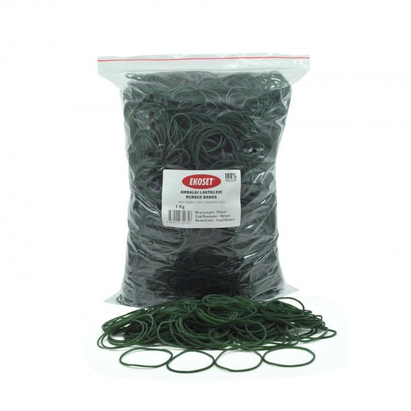 Ekoset 70mm Yeşil Renkli Kauçuk Paket Ambalaj Lastiği 12Kg Koli - 2