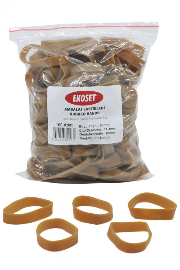 Ekoset 65x10mm Geniş Kauçuk Paket Ambalaj Lastiği 100 Adet - 4