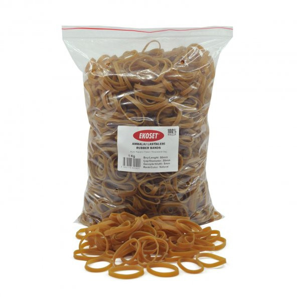 Ekoset 50x5mm Geniş Kauçuk Paket Ambalaj Lastiği 1Kg ürün görseli