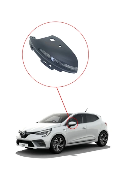 KR-578 / RENAULT CLIO 5 AYNA SİNYAL LAMBASI LED Lİ SOL (KAPAKLI) - Resim 2