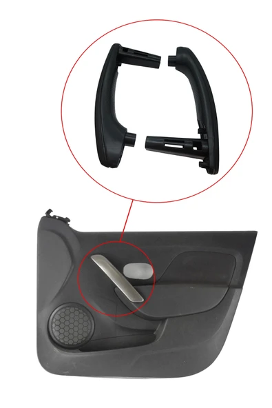 KR-362 / RENAULT SYMBOL  KAPI İÇ KOLÇAK TAKIMI ( SİYAH ) - Resim 5