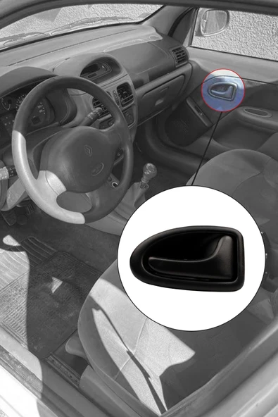 KR-396 / RENAULT CLİO KAPI İÇ AÇMA KOLU SOL ( SİYAH ) - Resim 5