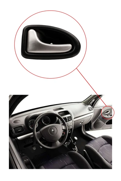 KR-533 / RENAULT CLİO KAPI İÇ AÇMA KOLU ( KROM ) SOL SİYAH - Resim 4