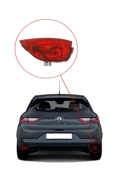 KR-712 / RENAULT MEGANE 4  ARKA SİS FAR LAMBASI SAĞ ( HATCBACK MODEL ) - Resim 3