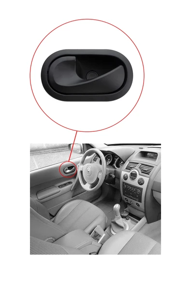 KR-452 / RENAULT MEGANE - 2 KAPI İÇ AÇMA KOLU SOL ( SİYAH ) - Resim 3