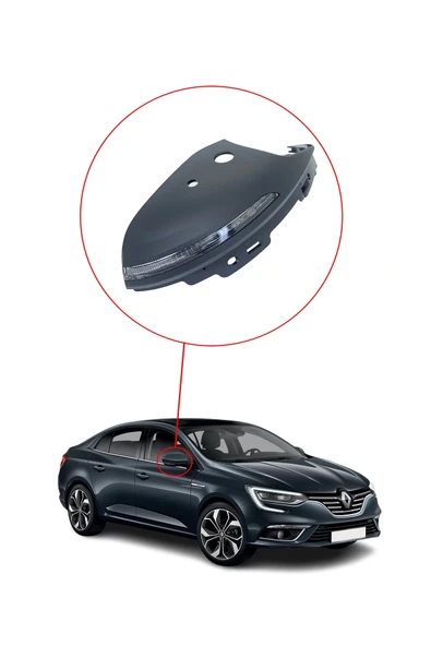 KR-601 / RENAULT MEGANE 4 AYNA SİNYAL LAMBASI LED Lİ SAĞ  HATCBACK  (KAPAKLI) - Resim 2