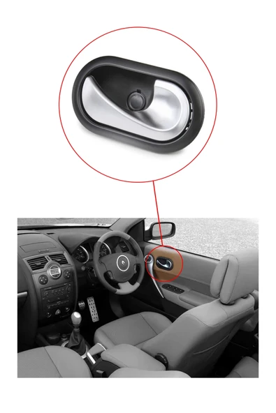 KR-540 / RENAULT MEGANE - 2 KAPI  İÇ AÇMA KOLU SAĞ ( KROM ) - Resim 5
