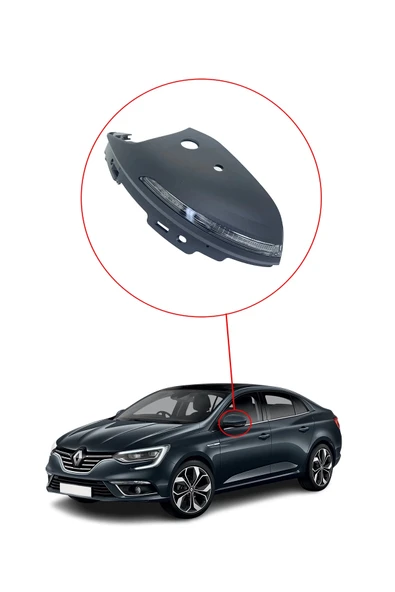 KR-600 / RENAULT MEGANE 4 AYNA SİNYAL LAMBASI LED Lİ SOL  HATCBACK  (KAPAKLI) - 2
