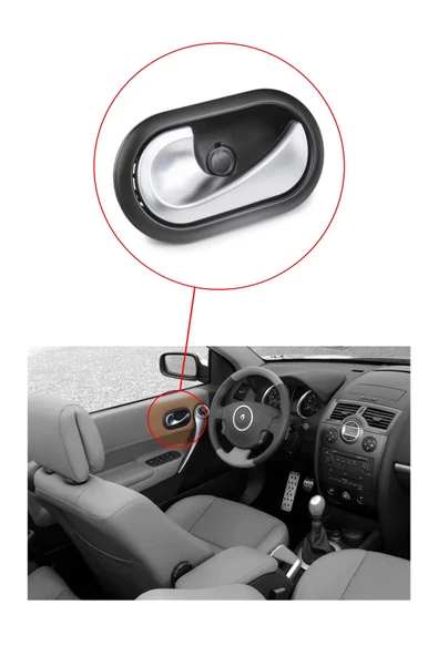 KR-539 / RENAULT MEGANE - 2 KAPI  İÇ AÇMA KOLU SOL ( KROM ) - Resim 5