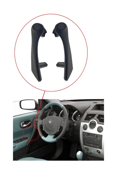 KR-551 / RENAULT MEGANE - 2 KAPI İÇ KOLÇAK ( TAKIMI SİYAH ) - Resim 2