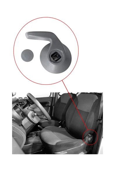 KR-391 / RENAULT KANGOO 3  KOLTUK AYAR KOLU ( GRİ ) SAĞ - Resim 3