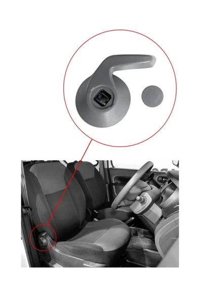 KR-390 / RENAULT KANGOO 3 KOLTUK AYAR KOLU ( GRİ ) SOL - Resim 3