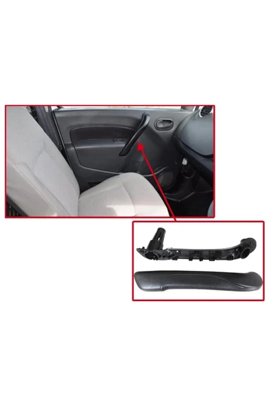 KR-608 / RENAULT KANGOO3  KAPI İÇ KOLÇAK TAKIM SOL (SİYAH) - Resim 5