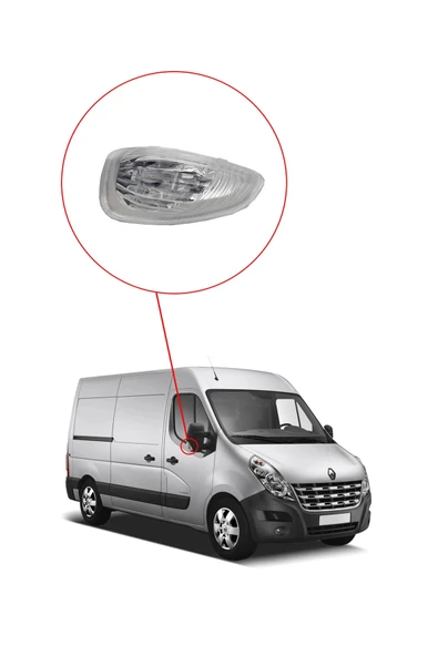 KR-254 / RENAULT MASTER - 3  AYNA SİNYAL LAMBASI SAĞ ( BEYAZ YENİ MODEL ) - Resim 2