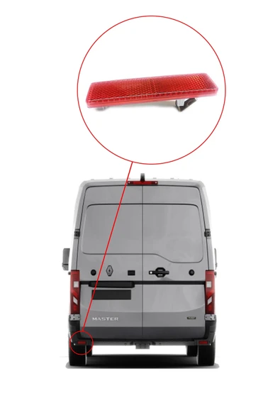 KR-443 / RENAULT MASTER 2 - OPEL MOVANO  ARKA TAMPON REFLEKTÖRÜ - Resim 4
