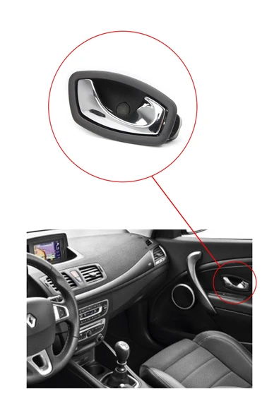 KR-550 / RENAULT FLUENCE  KAPI İÇ AÇMA KOLU SAĞ ( KROM ) - Resim 3