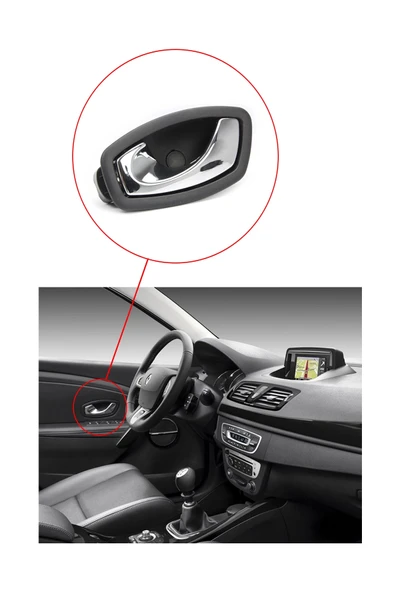 KR-549 / RENAULT FLUENCE KAPI İÇ AÇMA KOLU SOL ( KROM ) - Resim 3