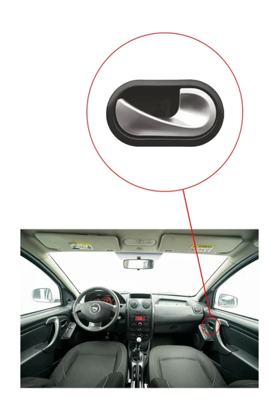 KD-1427 / DACIA LOGAN KAPI İÇ AÇMA KOLU SAĞ ( MAT KROM YENİ MODEL ) - Resim 3