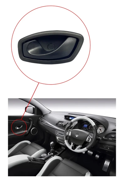 KR-547 / RENAULT FLUENCE  KAPI İÇ AÇMA KOLU SOL ( SİYAH ) - Resim 3