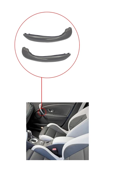 KR-592 / RENAULT FLUENCE KAPI İÇ KOLÇAK KOMPLE TAKIM R-L FÜME - 3