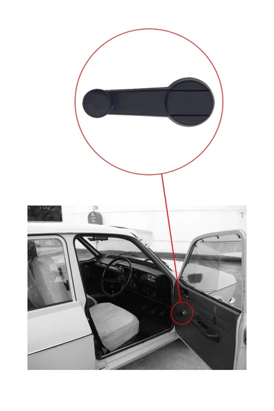 KR-212 / RENAULT R. 9  CAM AÇMA KOLU ( SİYAH ESKİ MODEL ) - Resim 3